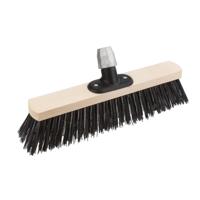 Professionele houten harde staaldraad straatbezem/buitenbezem zwart 40 cm - Bezem - thumbnail