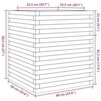 Plantenbak 60x60x68,5 cm massief grenenhout wasbruin - thumbnail