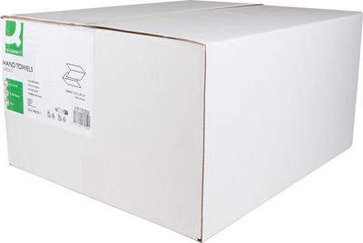 Q-CONNECT handdoek, papier, V-vouw, 2-laags, 200 vel, pak van 16 stuks , 100 % cellulose