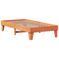 Bedframe zonder matras massief grenenhout wasbruin 75x190 cm - thumbnail