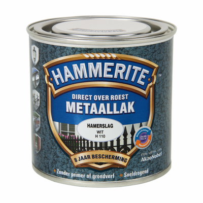 Hammerite Metaallak Hamerslag | Wit | H110 | 250ml - 5093626