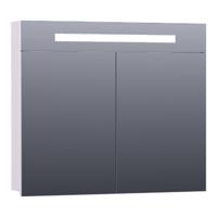 Brauer Promise Spiegelkast - 80 cm - met Directe Verlichting - 2 Enkelzijdige Spiegeldeuren - Mat Wit - thumbnail