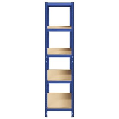 VidaXL Opbergrek 5-laags staal & bewerkt hout blauw