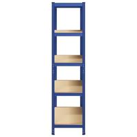 VidaXL Opbergrek 5-laags staal & bewerkt hout blauw - thumbnail