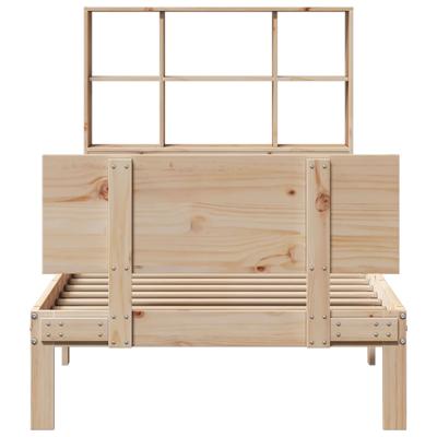 Bed met boekenkast zonder matras massief grenenhout 140x200 cm