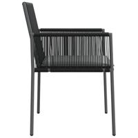 Tuinstoelen 2 st met kussens 54x60,5x83,5 cm poly rattan zwart - thumbnail