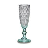 Champagneglas Punten Transparant Turkoois Glas 6 Stuks (185 ml) - thumbnail