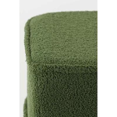 Light & Living Poef 'Kiki' Teddy, kleur Olijfgroen