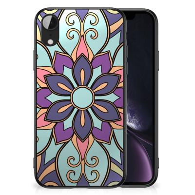 Apple iPhone XR Bloemen Hoesje Purple Flower