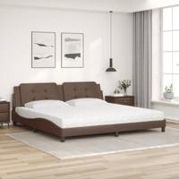 Bed met matras kunstleer bruin 200x200 cm - thumbnail