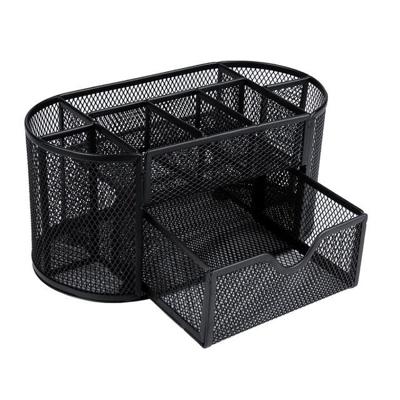 Bureau Organizer 9 rasters metalen mesh Office pen potlood houder (zwart)