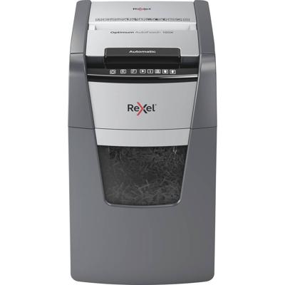 Rexel Optimum AutoFeed+ 150X A papiervernietiger Kruisversnippering 55 dB 22 cm Zwart, Grijs Rexel Optimum AutoFeed+ 150X A papiervernietiger Kruisversnippering 55 dB 22 cm Zwart, Grijs