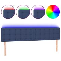 Hoofdbord LED 200x5x78/88 cm stof blauw - thumbnail