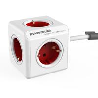 PowerCube Extended stekkerblok rood 5 stopcontacten 1,5M - thumbnail