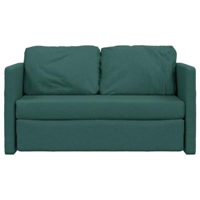 Slaapbank vloermodel 2-in-1 112x174x55 cm stof donkergroen