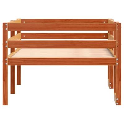 Kinderbedframe massief grenenhout wasbruin 75x190 cm