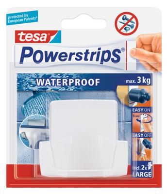 tesa POWERSTRIPS® Waterproof dubbele haak Wit Inhoud: 1 stuk(s) tesa POWERSTRIPS® Waterproof dubbele haak Wit Inhoud: 1 stuk(s)