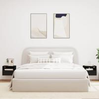 Tv-wandmeubels 2 st 40x30x30 cm bewerkt hout zwart - thumbnail