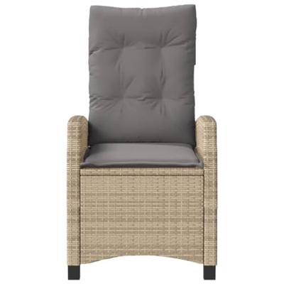 Tuinstoel verstelbaar met kussens poly rattan gemengd beige Tuinstoel verstelbaar met kussens poly rattan gemengd beige