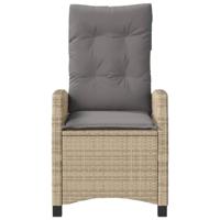Tuinstoelen 2 st verstelbaar kussens poly rattan gemengd beige - thumbnail