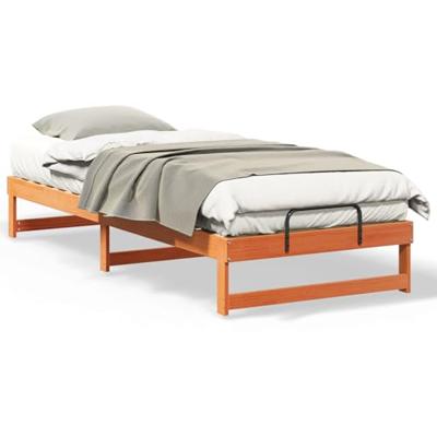 Bedframe met Draaghandvatten Bruin 80 x 220 cm