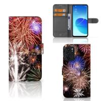 OPPO Reno6 5G | Wallet Case | met Pasjes | Vuurwerk - thumbnail
