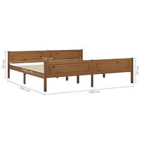 Bedframe massief grenenhout honingbruin 200x200 cm - thumbnail