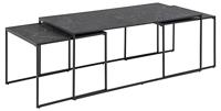 Bendt Salontafel 'Anker' Set van 3 stuks, Marmerlook, kleur Zwart - thumbnail
