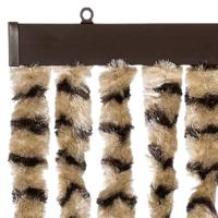 VidaXL Vliegengordijn 100x230 cm chenille beige en bruin - thumbnail