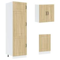 8-delige Keukenkastenset Kalmar bewerkt hout sonoma eikenkleur - thumbnail