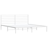 Bedframe met hoofdbord metaal wit 183x213 cm - thumbnail