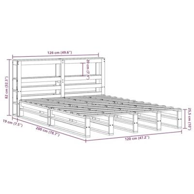 Bedframe zonder matras massief grenenhout 120x200 cm