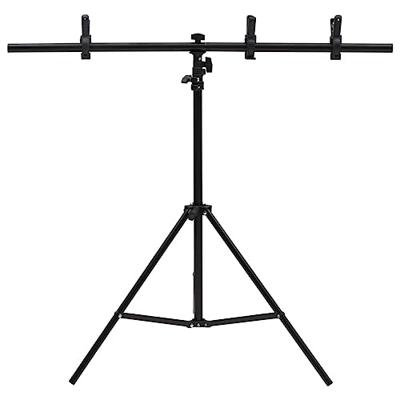 Achtergrondstandaard T-vormig 91x60x(70-200) cm zwart Achtergrondstandaard T-vormig 91x60x(70-200) cm zwart