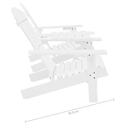Tuinstoelen Adirondack met tafeltje massief vurenhout wit