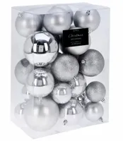 Kerstballen 26 stuks Zilver - thumbnail