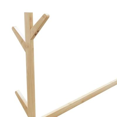 VidaXL Kledingrek met haken en wielen 100x35x157 cm bamboe VidaXL Kledingrek met haken en wielen 100x35x157 cm bamboe