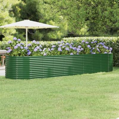 Plantenbak 396x100x68 cm gegalvaniseerd staal groen