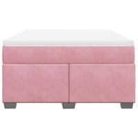 Boxspring met matras fluweel roze 140x200 cm - thumbnail
