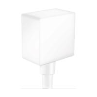 Hansgrohe Muuraansluitbocht FixFit Square met Terugslagklep Mat Wit - thumbnail