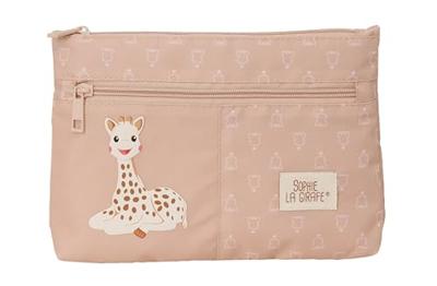 Pennenetui met 2 vakken Sophie la Girafe Beige 23 x 16 x 3 cm