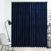 VidaXL Gordijn verduisterend met haken 290x245 cm fluweel blauw - thumbnail