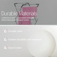 Tomado Metaltex Concerto Slim Droogrek 9,5 m Zilver met haakjes voor Kledinghangers - thumbnail