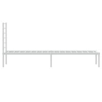 Bedframe met hoofdbord metaal wit 100x200 cm - thumbnail