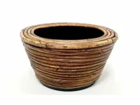 Van der Leeden Mandwerk BV drypot rotan d23h14cm bronze - thumbnail
