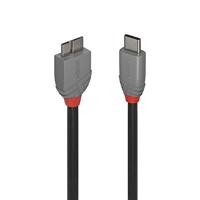 Lindy 3m USB 3.2 Type C to Micro-B Cable, Anthra Line - thumbnail