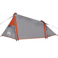 VidaXL Tunneltent 2-persoons waterdicht grijs en oranje - thumbnail