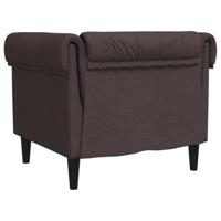Fauteuil Chesterfield-stijl stof donkerbruin - thumbnail