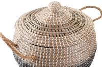 Mandenset DKD Home Decor Grijs Natuurlijk Tweekleurig Zeegras Boho 41 x 41 x 33 cm (2 Stuks) - thumbnail