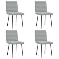 Eetkamerstoelen 4 st fluweel lichtgrijs - thumbnail