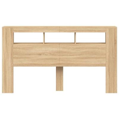 Hoofdbord met LED 180x18,5x103,5 cm bewerkt hout sonoma eiken